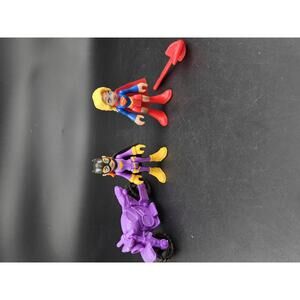 Mattel DC Super Hero Girls 3.0" Batgirl w/ Batcycle & Supergirl Playset Figures